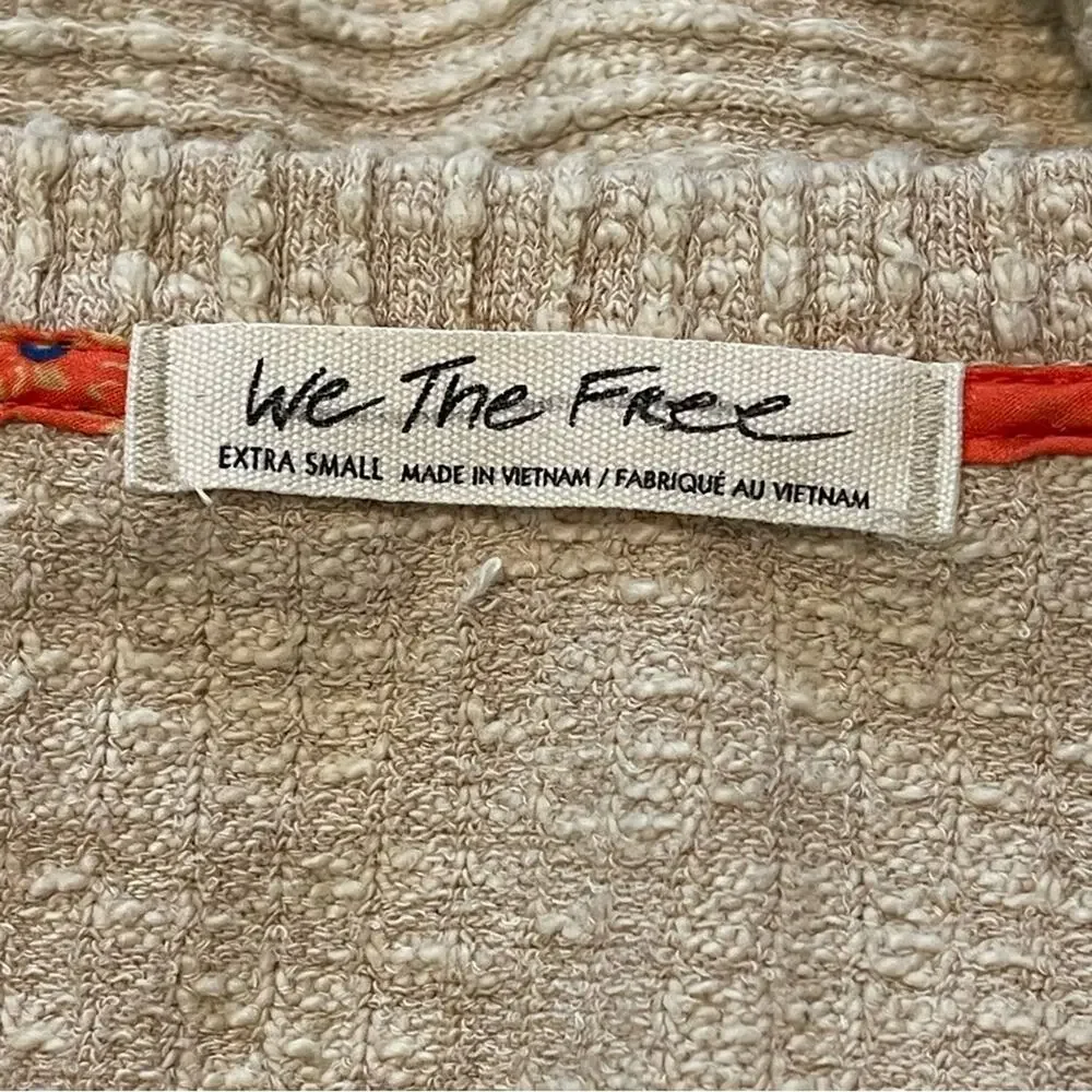 We The Free by Free People Boardwalk Hacci Top Tunic XS Cream
